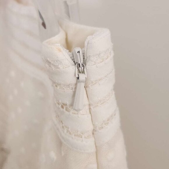 Zimmermann Corsage Pompom Embellished Guipure Lace Swiss Dot Tulle Mini Size 0 - Picture 9 of 16